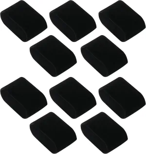 10 Pack Velvet Bracelet,Watch Pillow Jewelry Exhibition (black)