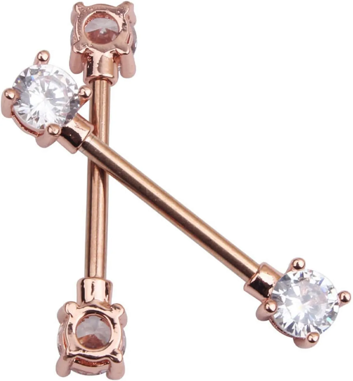 14G Stainless Steel Nipple Rings Glitter CZ Ball Heart Straight Barbell Bars Tongue Ring 16mm(5/8Inch) Body Piercing Jewelry