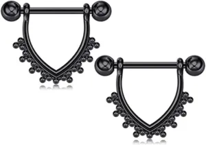 14G Stainless Steel Nipple Rings U-Shape Straight Barbell Bars Tongue Ring 16mm(5/8Inch) Body Piercing Jewelry