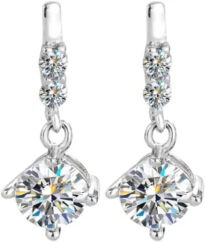 14K Gold 0.5/1ct D-Color VVS1 Round Diamond Hoop Earrings for Women, Stylish accessory for date night or anniversary