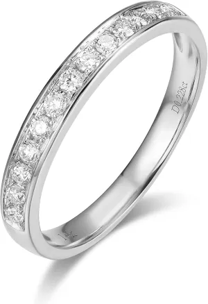 14K Gold 2mm Dainty Eternity Moissanite Wedding Band Wedding Rings for Women