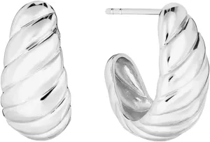 14K Gold Plated Chunky Lightweight Hoop Huggie Earrings for Women | Hypoallergenic Unique Ribbed Ridge Croissant Open Hoop Statement Earrings Trendy Jewelry Earrings Christmas Birthday Gift for Women