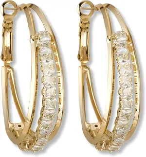 14k Gold Plated Hoop Earrings for Women - Chunky, Trendy, Lightweight, Hypoallergenic Statement Gold Hoop Earrings with 925 Sterling Silver Post - Tarnish Free Gold Jewelry