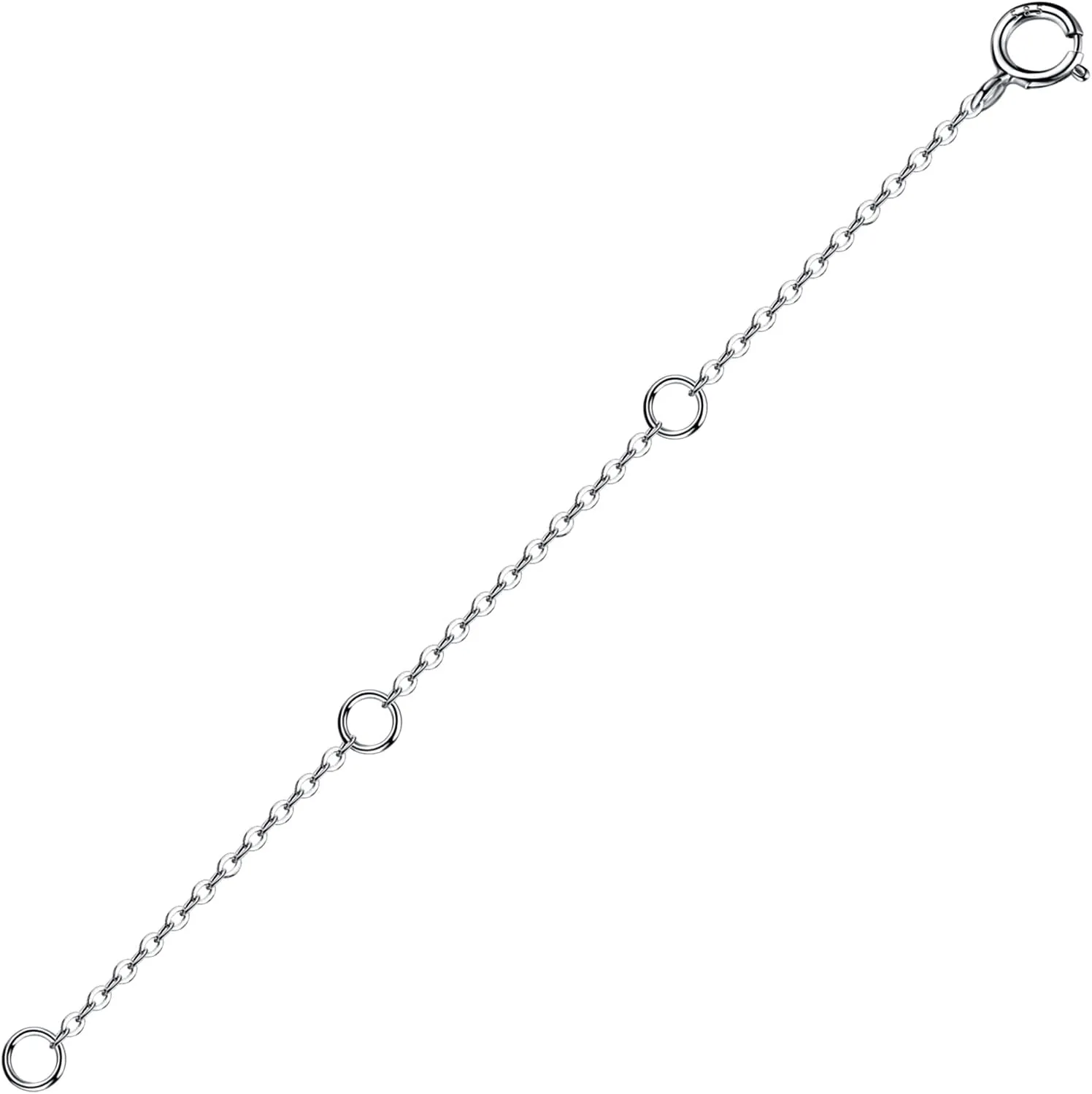 14K Solid Gold Necklace Extender & Real 14K Bracelet Extender - 2/3/4 Inch Durable Adjustable Chain Gold Anklets Extension for Women (White Gold-3 Inch)