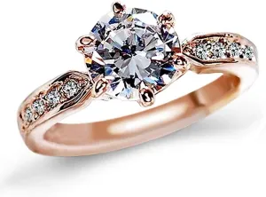 1.5 Carat CZ Diamond Cut Cubic Zirconia Engagement Rings for Women,Silver/18K Rose Gold Plated Dainty Promise Solitaire Wedding Ring Band
