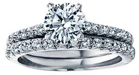 1.50 Carat Center Round Brilliant Cut Diamond Engagement Ring - style 2