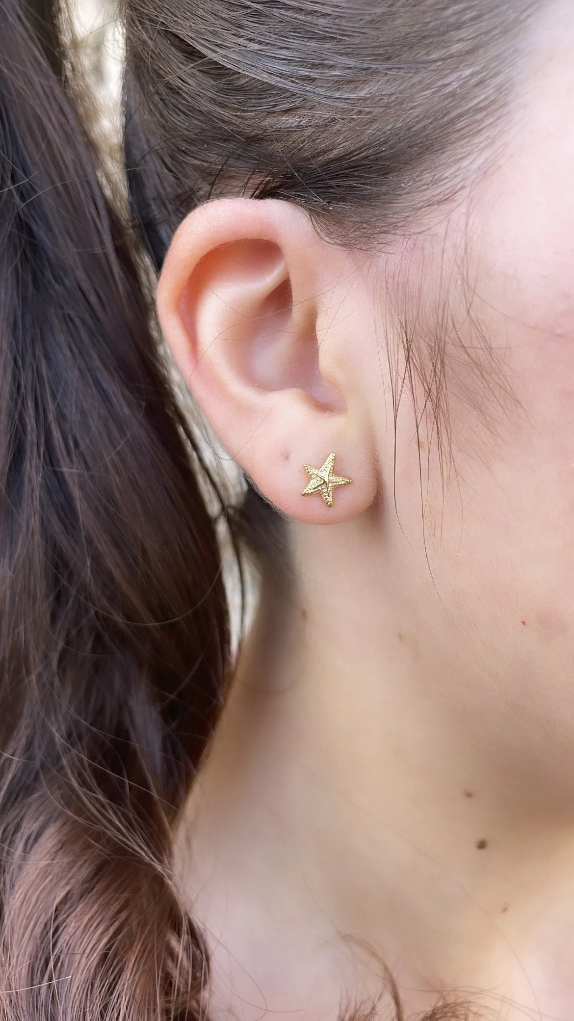 18k Gold Filled Set of 3 Beach Style Dainty Stud Earrings, Beach Jewlery, Dainty Studs, Conch Jewlery, Sea Shell Jewlery