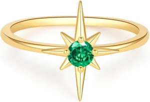 18k Gold Plate Boho Rings for Women Danity Sun Star Band Ring Wedding Promise Ring Vintage Jewelry