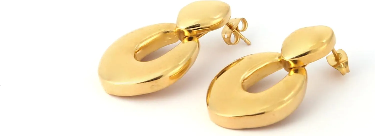 18K Gold Plated Hoop Earrings for Women - Thin Dainty Gold Double Hoop Earring Set - Small Tarnish-Free Gold Hoop Earrings for Women - Stylish Jewelry Gift
