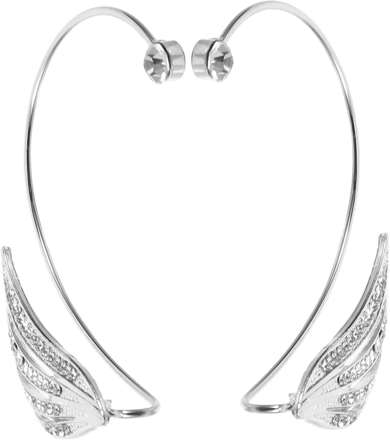 1Pair Rhinestone Ear for Women Sparkly Non Piercing Earrings Stylish Zinc Alloy Ear Cuff Jewelry for Enhancing Any Outfit Occasion Right Ear Left