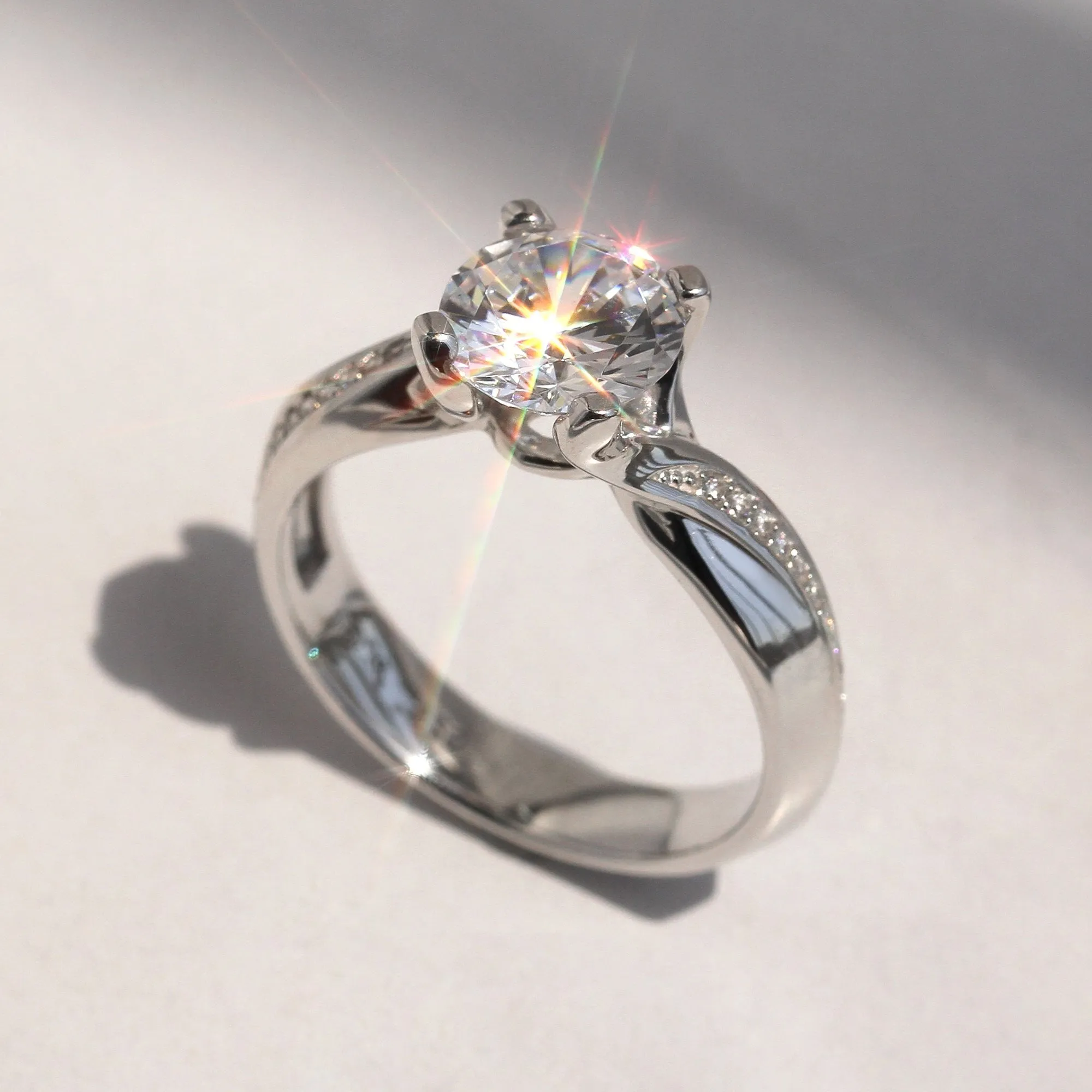 2 CT Solitaire Bypass Ring