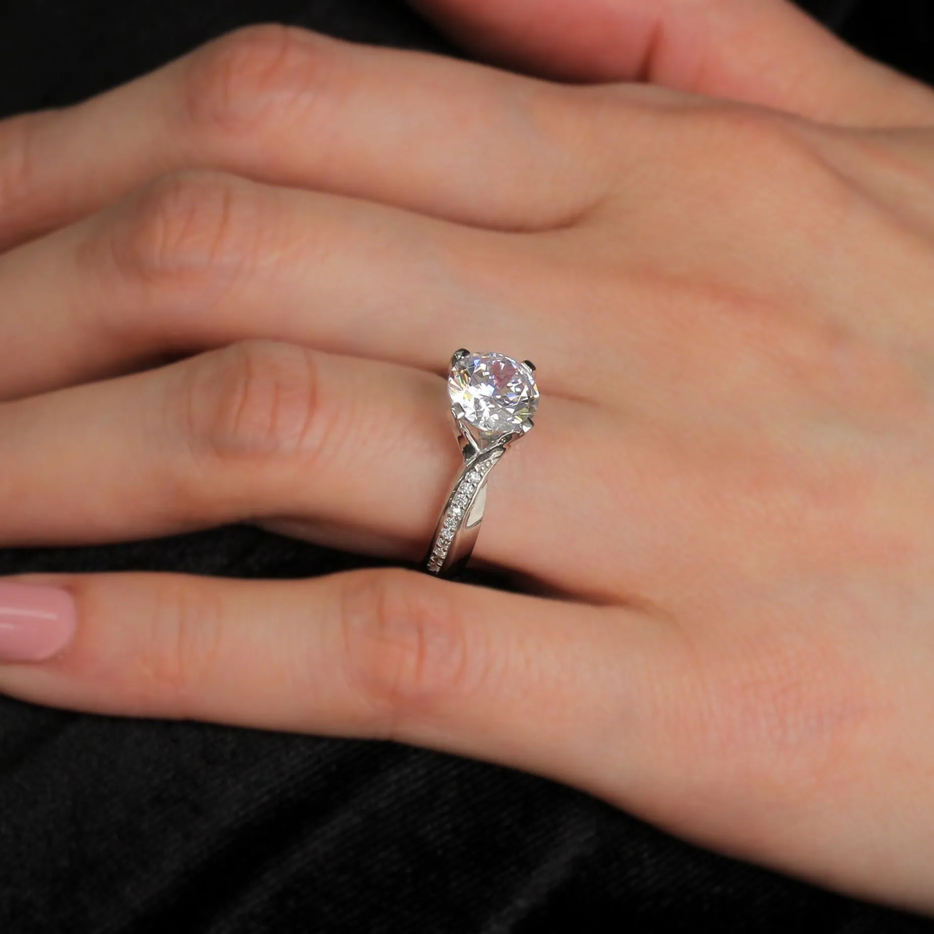 2 CT Solitaire Bypass Ring