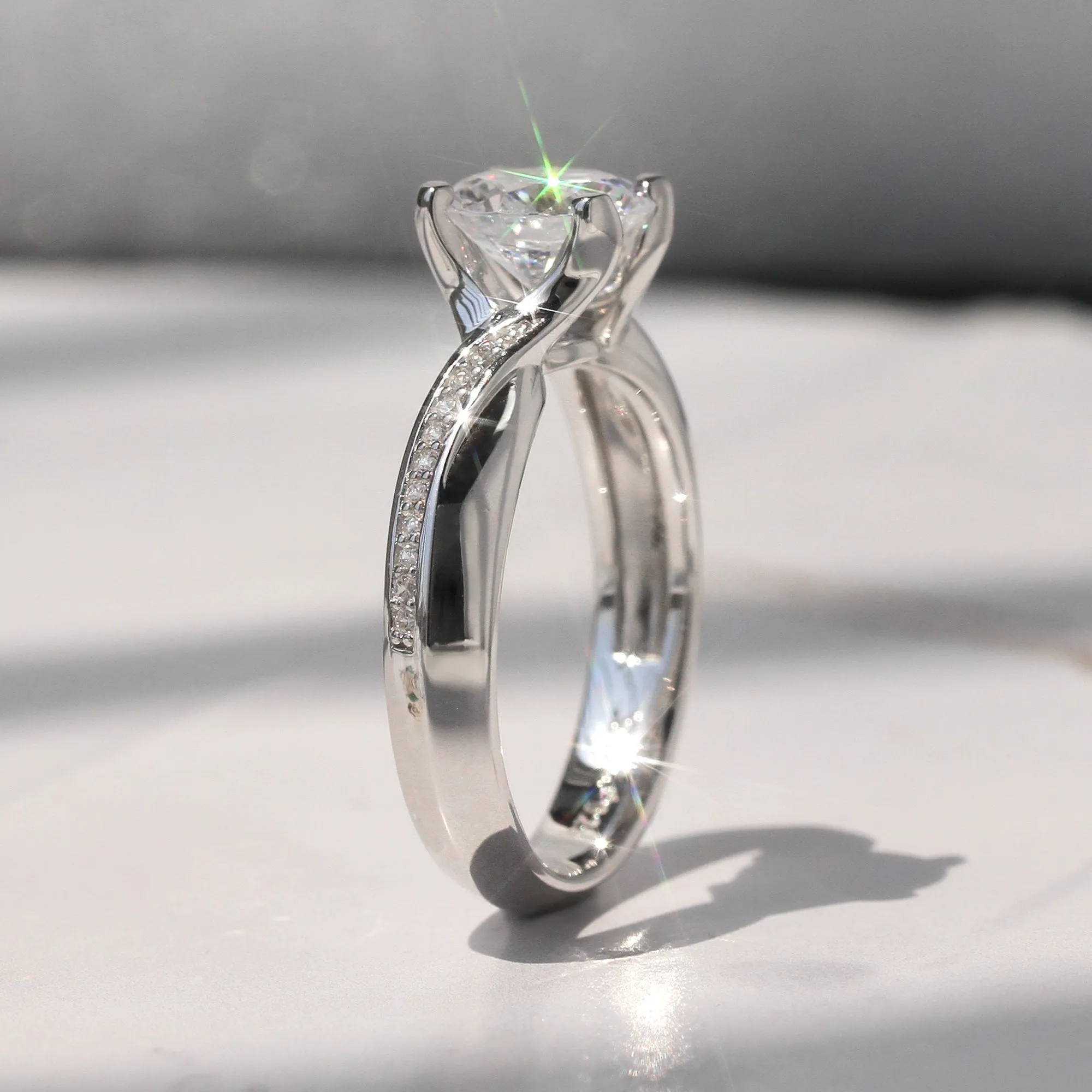 2 CT Solitaire Bypass Ring