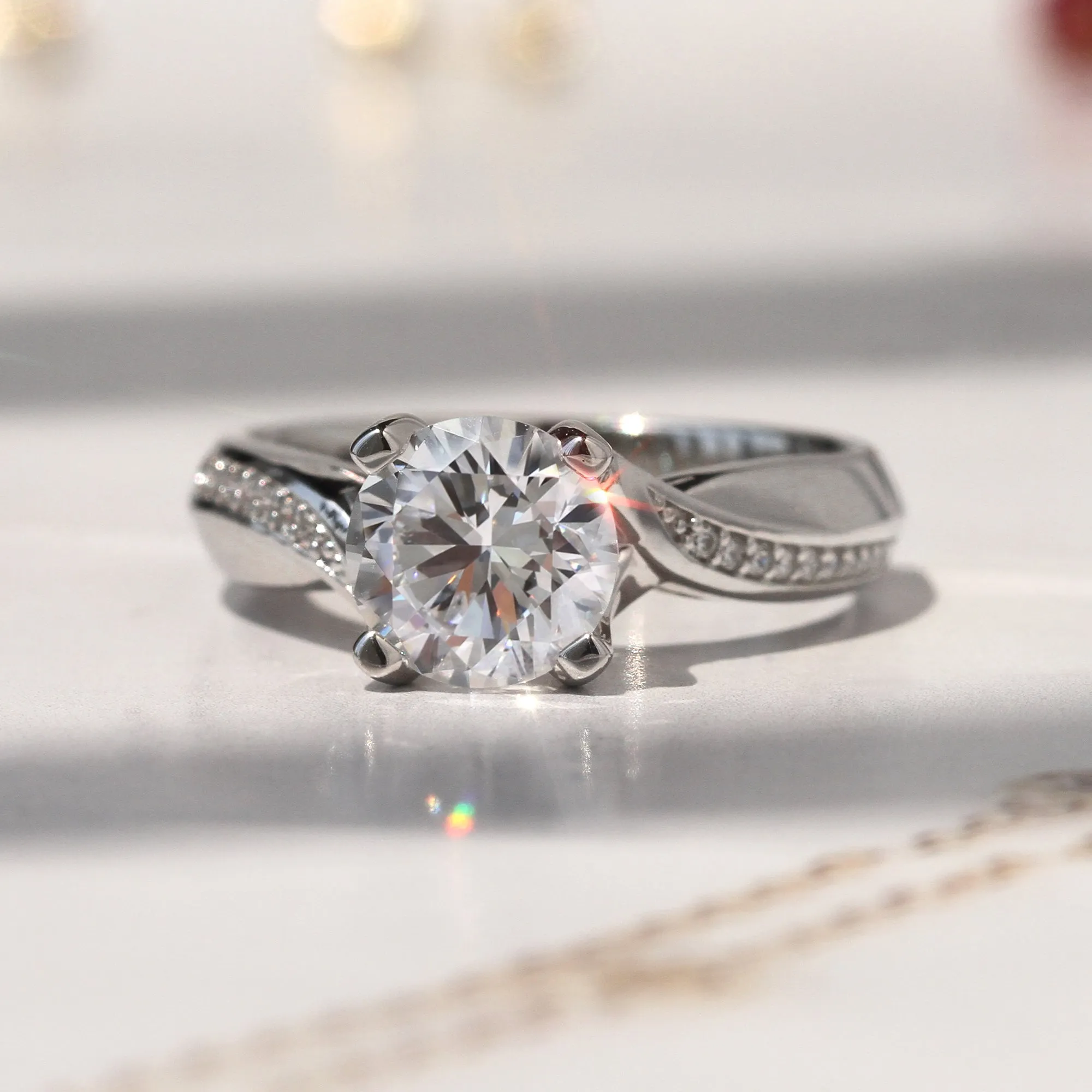 2 CT Solitaire Bypass Ring
