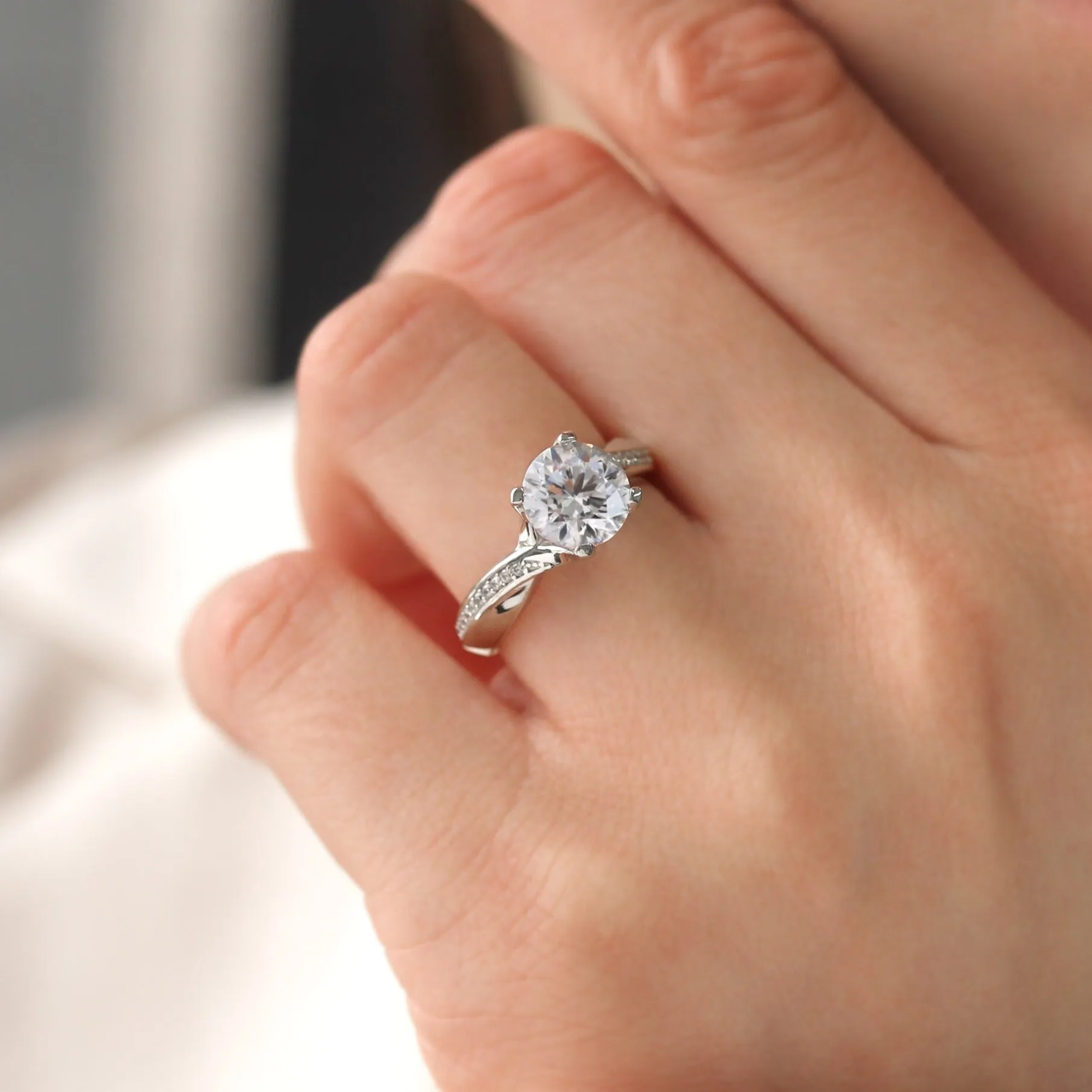 2 CT Solitaire Bypass Ring
