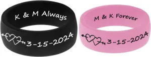 2 PCS 8MM Silicone Ring for Men Women - Long Distance Relationship Couple Silicone Rings-Engagement Rings-Husband Wife Rings-Wedding Ring Sets,US Size 5-13