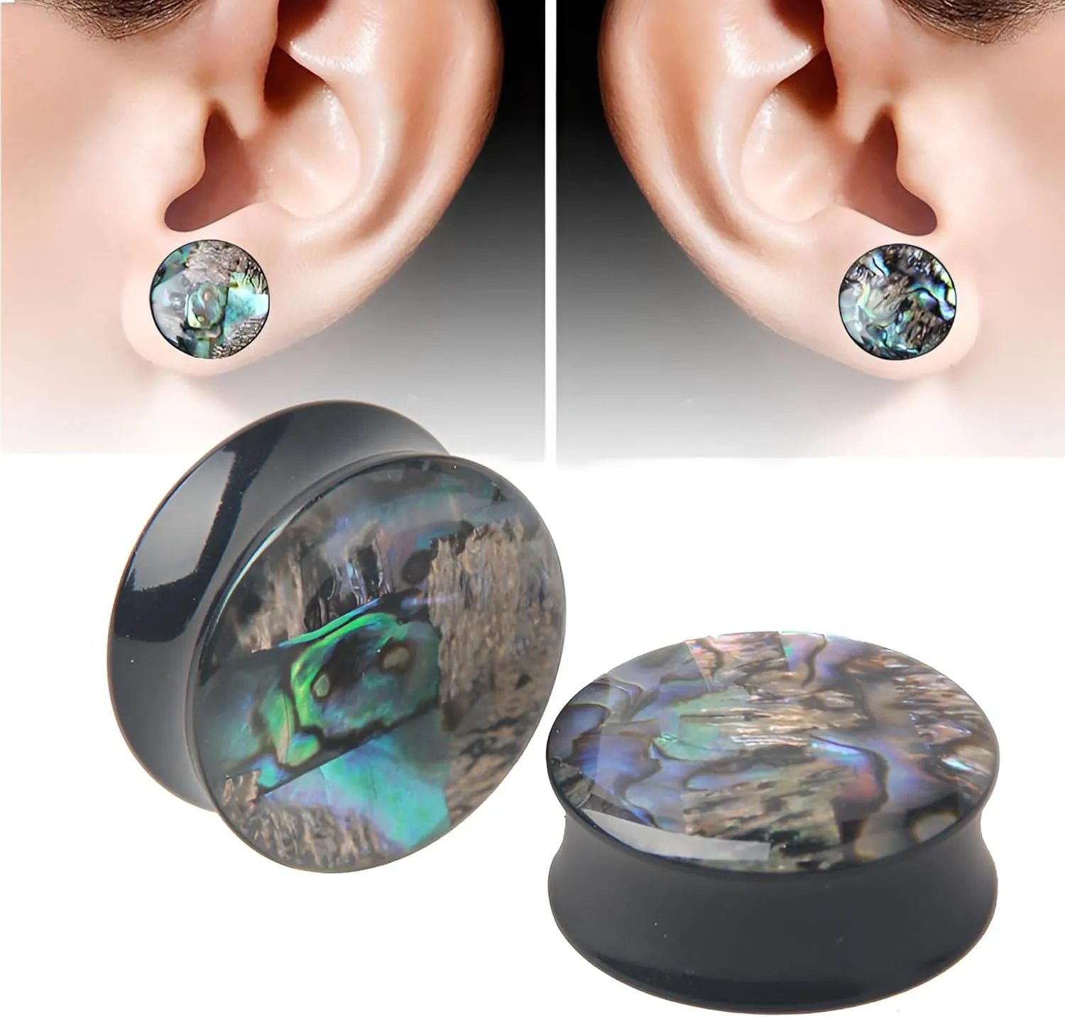 2 PCS 8mm(0G) Double Flared Tunnel Plug Earrings Acrylic Flat Ear Expanders with Internal Threads Sold in Pairs Ear Expanders Stylish Unisex Pierced Ear Expander Earrings
