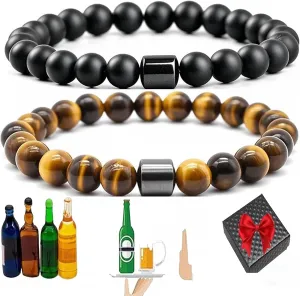 2 PCS Anti Alcohol Bracelet-Reduce the Urge to Drink Cravings-Stop Drinking Alcohol Manifestation Bracelets -Adjustable Anti-Alcohol Bracelet-for Women/Men