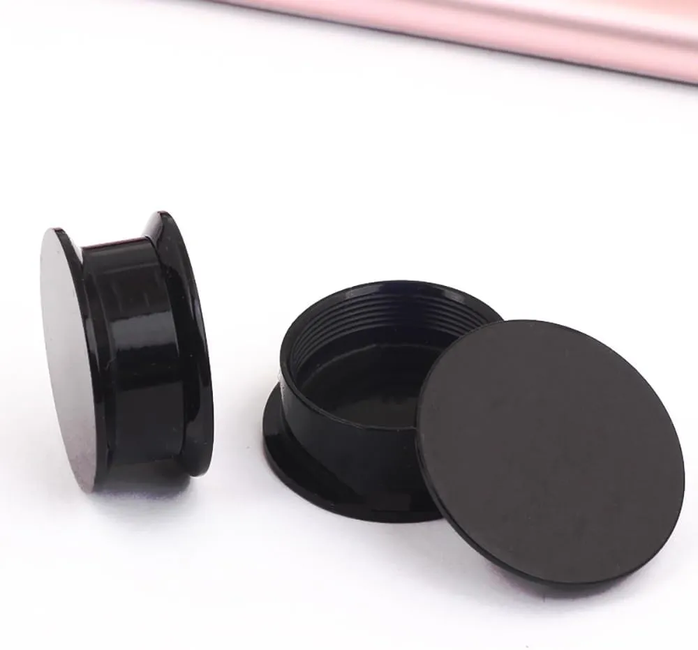 2 PCS Black 5mm (4G) Double Flared Tunnel Plug Earrings Acrylic Flat Ear Expanders with Internal Threads Sold in Pairs Ear Expanders Stylish Unisex Pierced Ear Expander Earrings