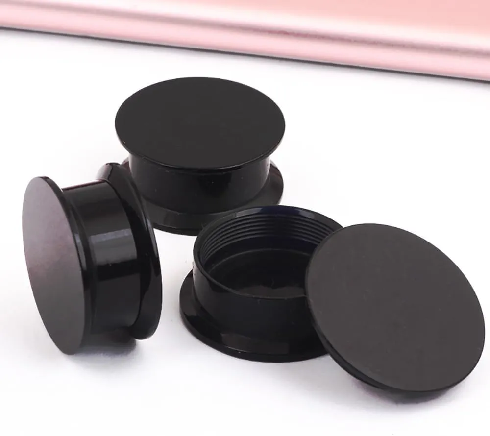 2 PCS Black 5mm (4G) Double Flared Tunnel Plug Earrings Acrylic Flat Ear Expanders with Internal Threads Sold in Pairs Ear Expanders Stylish Unisex Pierced Ear Expander Earrings