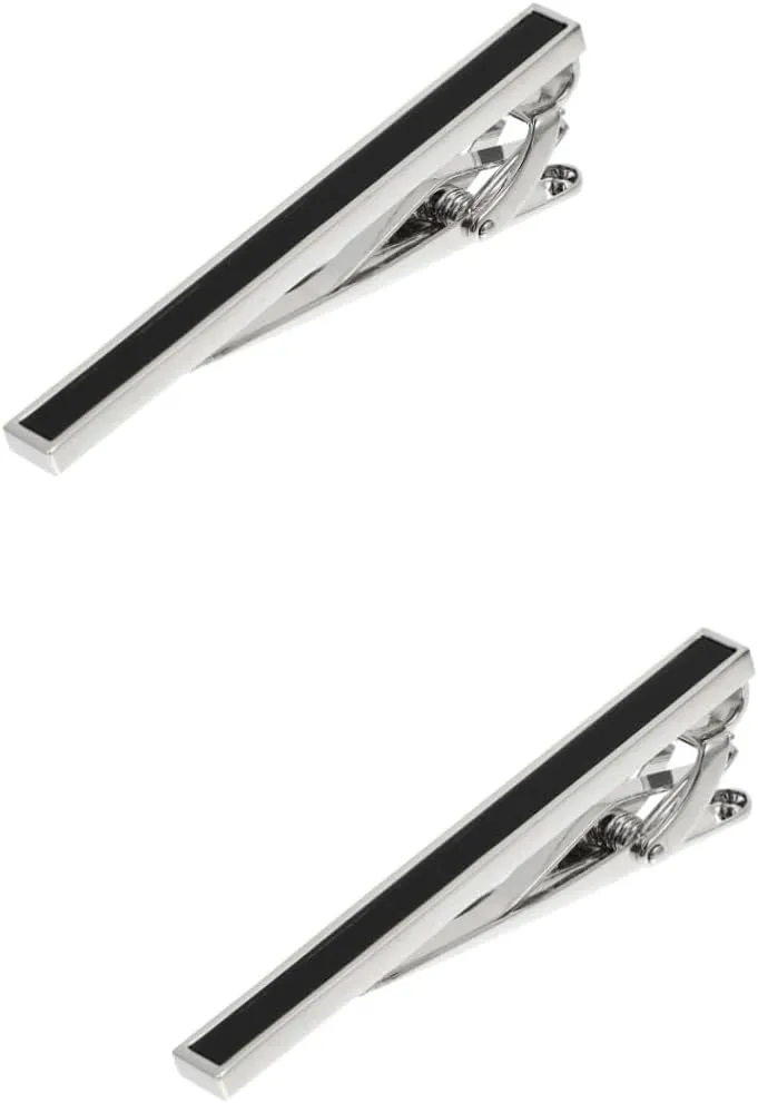 2 Pcs Men's Tie Clip Burgundy Color Collar Pins for Men Tie Accessory Delicate Business Clip