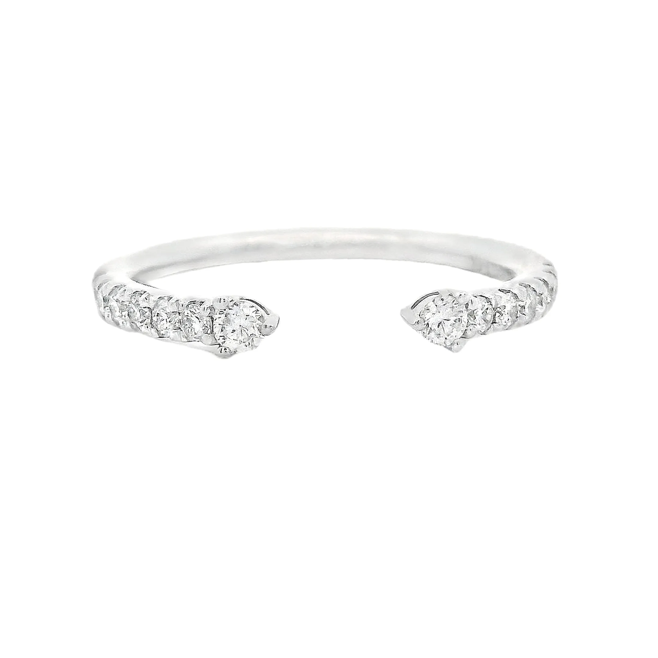 .25ct 14k White Gold Open Diamond Band
