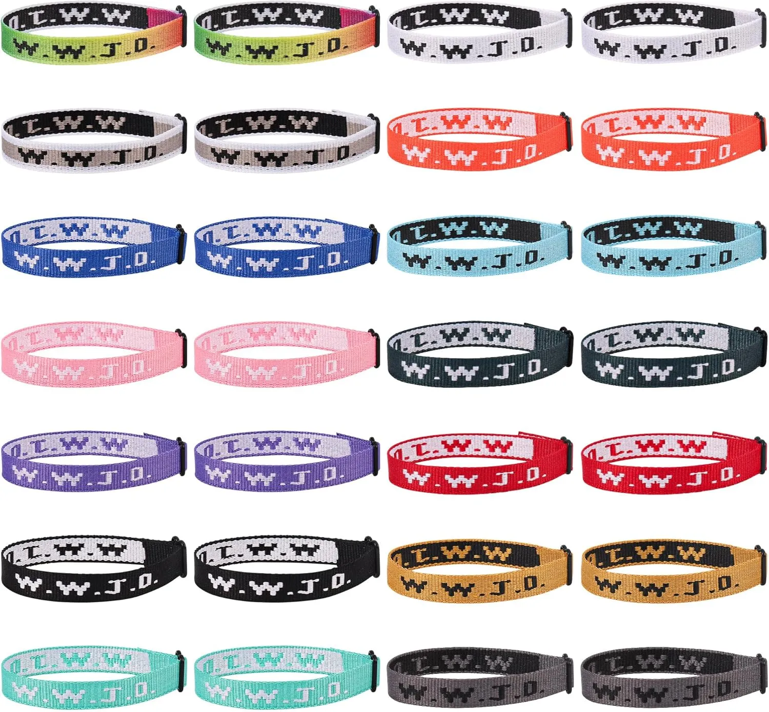 28PCS WWJD Christian Bracelet Pack for Women Men, Christian Jesus Gifts Adjustable Wristbands, WWJD Bracelets Bulk - What Would Jesus Do Bracelet