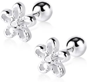 2pcs Lower Daisy Stud Flower Earrings For Women, Sterling Silver Earrings for Girls Cartilage Earrings Tiny Studs Earrings Screw Back Earrings Birthday Christmas Mother's Day Gifts
