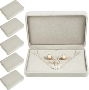 6 Pcs Large Jewelry Set - Necklace, Ring, Earring, Pendant Gift Box - Flannelette Jewelry Case for Traveling