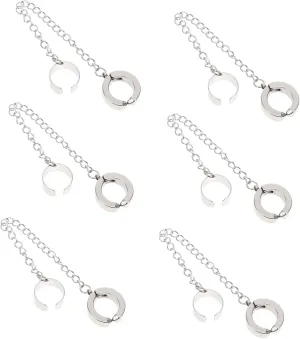 6 Pieces Titanium Steel Ear Cuffs W/Chain Ear Cuff Jewelry for Women Stylish Dangle Earrings No Piercing Required Fashion Present