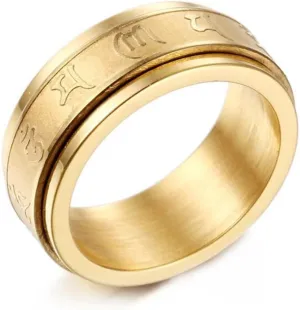 6 Words Faith Ring For Women Men Stainless Steel Spinner Religion Ring Gold/Rose Gold/Black/Silver Color Ring VHM1102
