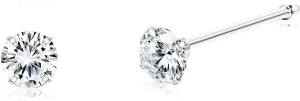 8Pcs 22G Sterling Silver Nose Rings Studs Tiny 3Mm Assorted Shapes Cz Inlaid Nose Body Piercing Jewelry Practical and Professional
