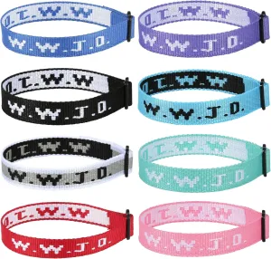 8PCS WWJD Christian Bracelet Pack for Women Men, Christian Jesus Gifts Adjustable Wristbands, WWJD Bracelets Bulk - What Would Jesus Do Bracelet