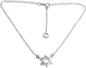 925 Sterling Silver Anklet Star of David Pendant Ankle Foot Chain Ankle Bracelet Charm Jewish Religious Symbol
