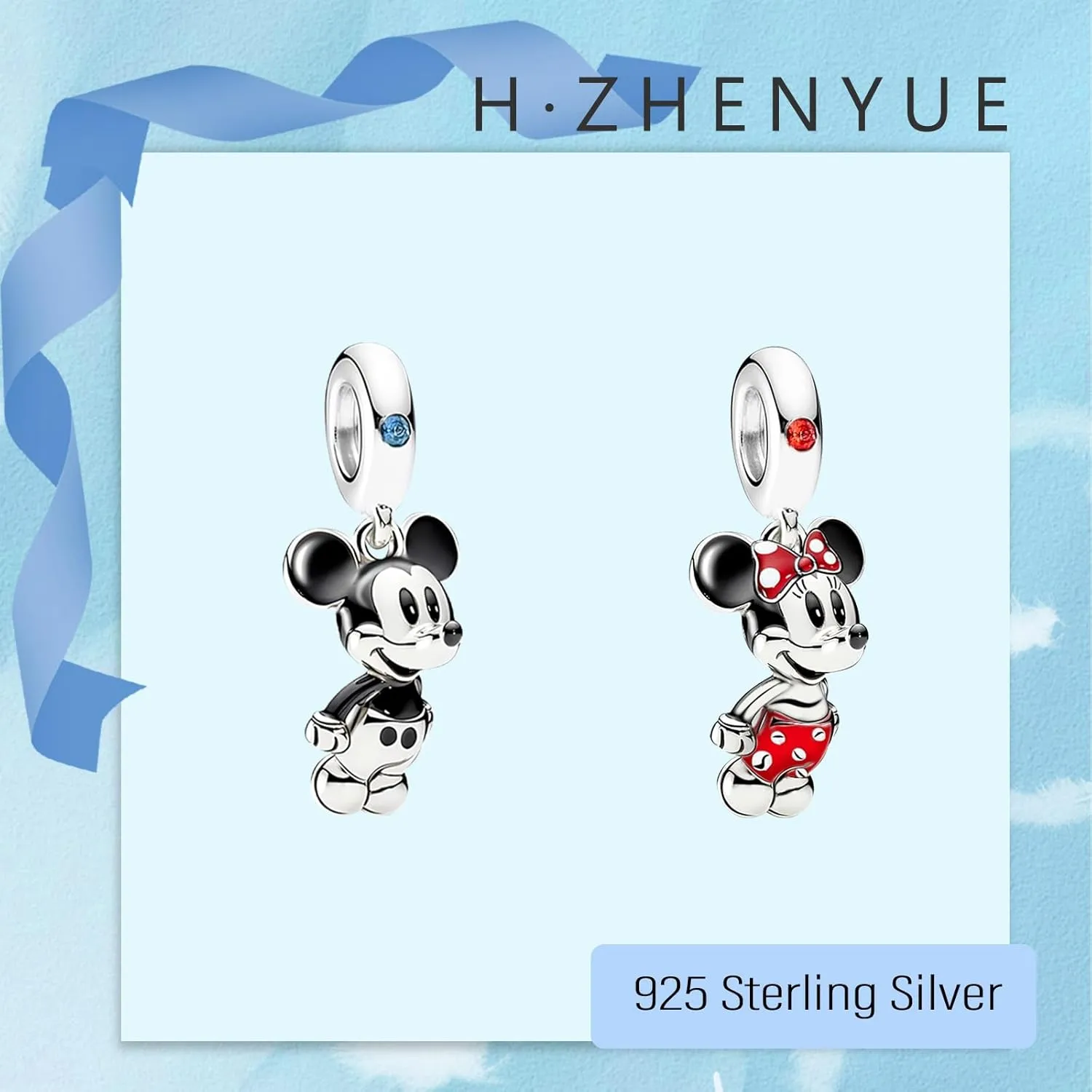925 Sterling Silver Charms Alien Dog Cute Mouse Bear Pendant Dangle Beads for Bracelets and Necklaces Jewelry for Women