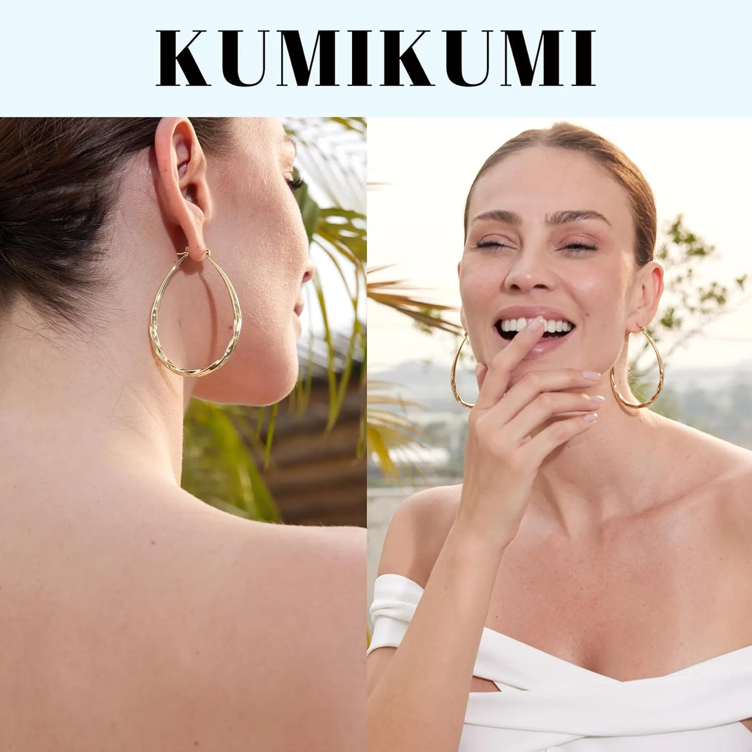 925 Sterling Silver Hoop Earrings for Women, Hypoallergenic Large Silver Hoop Earrings Hollow Tube Lightweight Oval Hoops Earrings for Women Gifts (35/50/65MM)