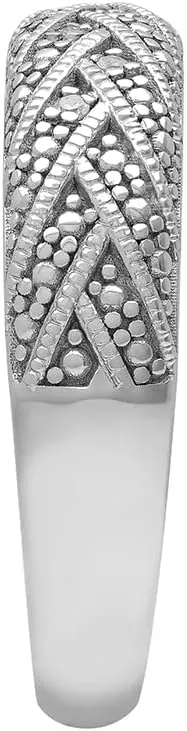 925 Sterling Silver Rings, Diamond-Accent Braided Dome Wedding Band for Women, Silver Promise Ring or Anniversary Ring; Silver Jewelry Wedding Rings for Women, by Brilliant Expressions