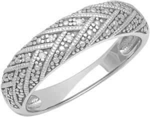 925 Sterling Silver Rings, Diamond-Accent Braided Dome Wedding Band for Women, Silver Promise Ring or Anniversary Ring; Silver Jewelry Wedding Rings for Women, by Brilliant Expressions