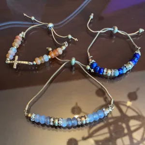 Adjustable Precious Stone Bracelets