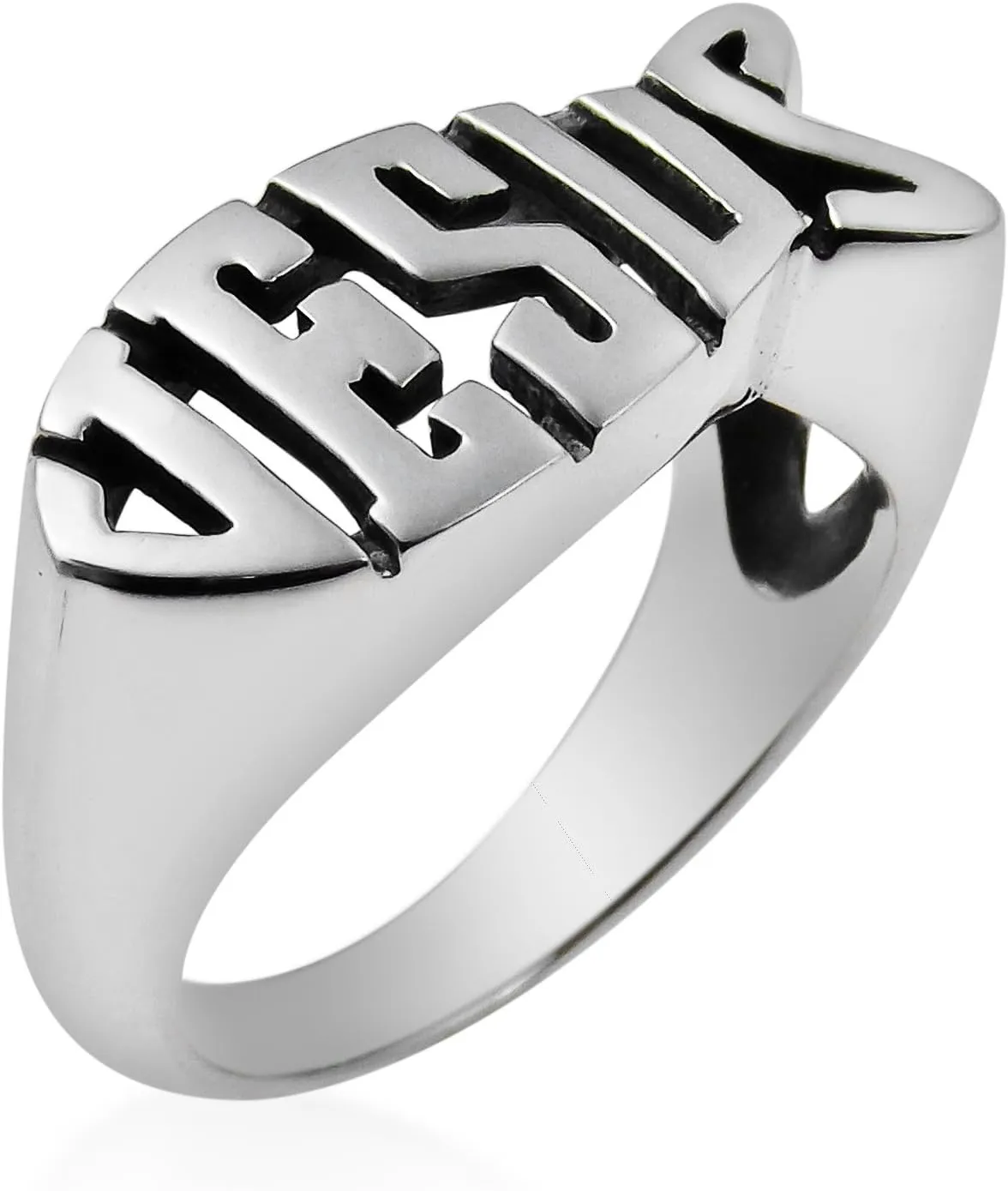 AeraVida Jesus Fish Ichthys Christian Symbol .925 Sterling Silver Ring | Tiny Wedding Rings For Women | Trendy Comfort Fit Silver Rings for Women | Religious Ornament | Sterling Silver Rings Sizes 6-12