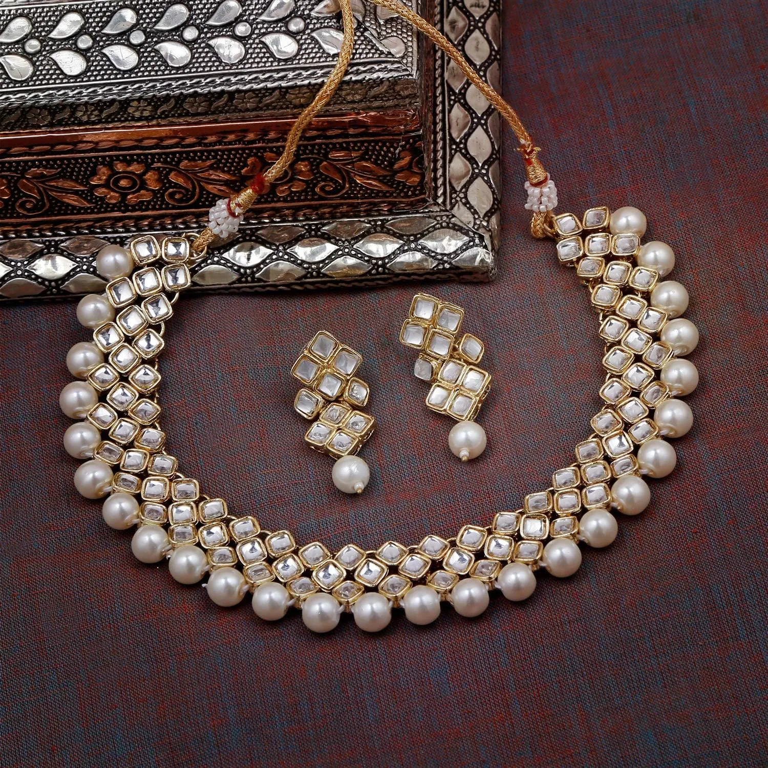 Aheli Indian Wedding Party Wear Necklace Earring Set Bollywood Stylish Ethnic Traditional Jewelry Gift for Women