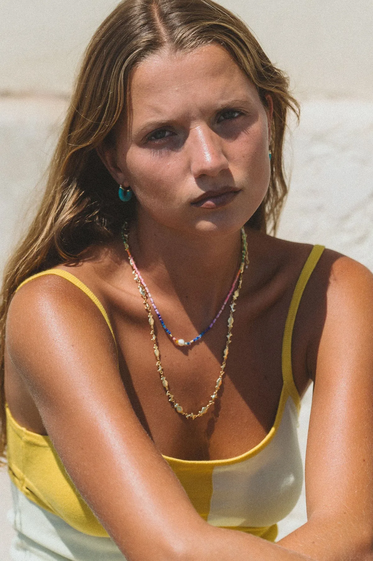 Aqua Petit Swell Gold Hoop Earrings