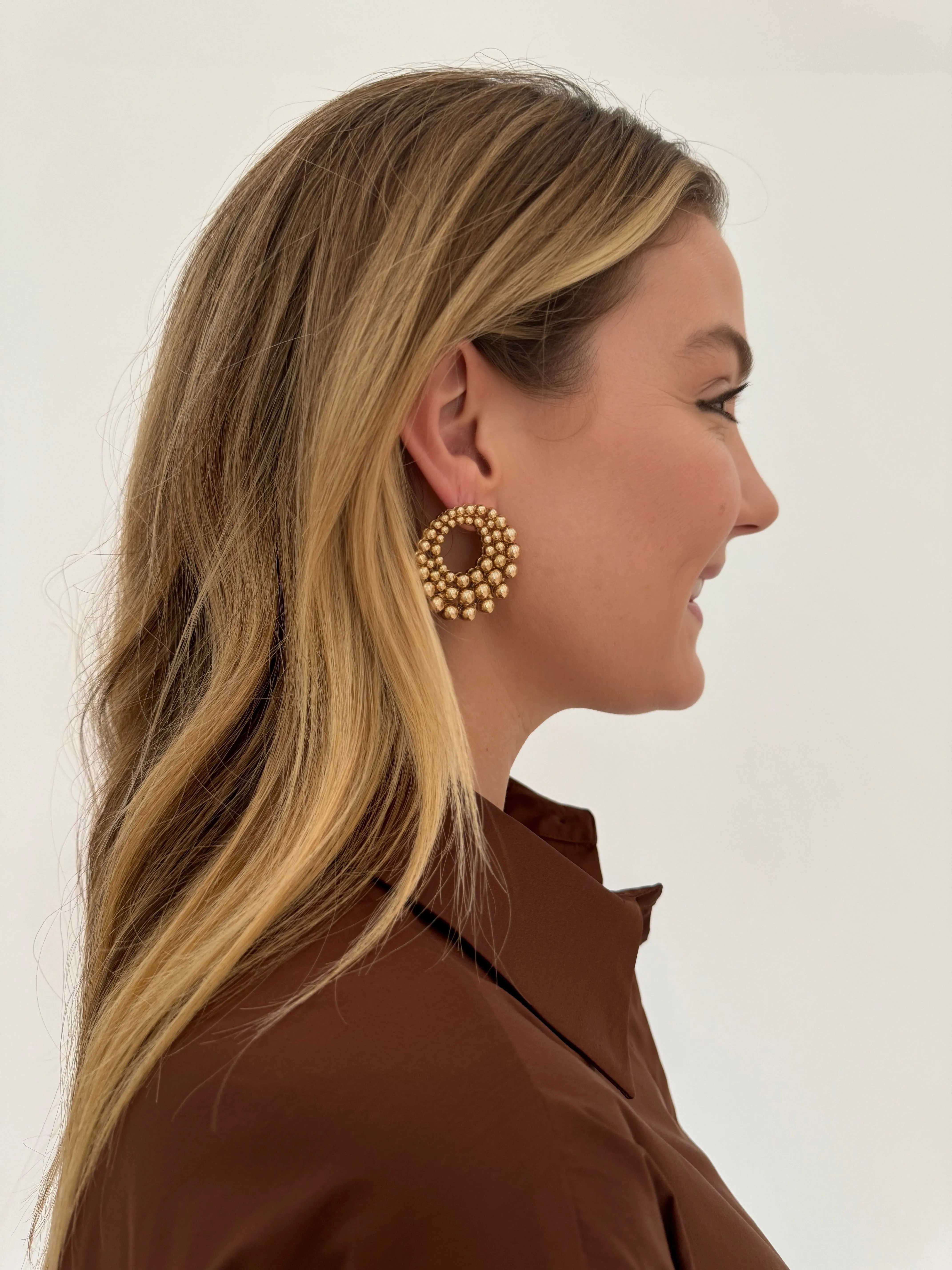 Ashley Gradual Ball Circle Earrings