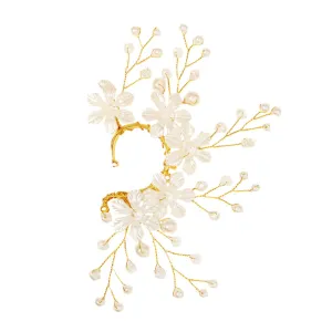 BESPORTBLE 1Pc Bridal Ear Cuff with Faux Pearl Rhinestone Elegant Non Pierced Ear Jewelry for Special Occasions Comfortable Stylish