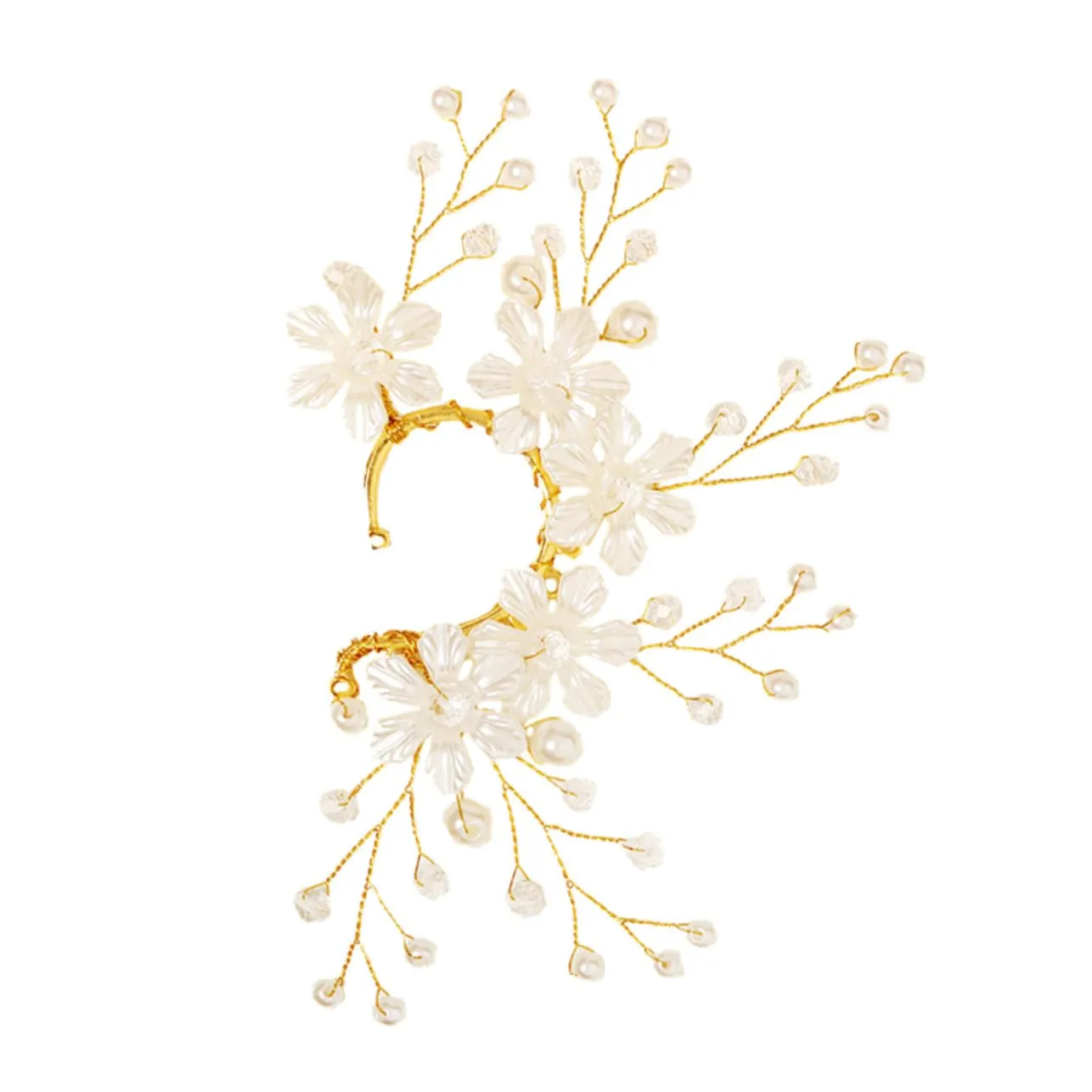 BESPORTBLE 1Pc Bridal Ear Cuff with Faux Pearl Rhinestone Elegant Non Pierced Ear Jewelry for Special Occasions Comfortable Stylish