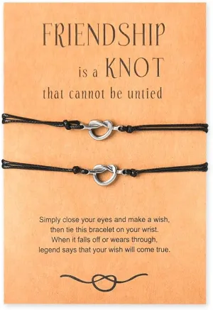 Best Friend Friendship Bracelets for 2 Bff Birthday Gifts for Friends Besties Friendship Knot Bracelet for Women Female Best Friend Friendship Gifts for Bff Matching Bracelets for Best Friends