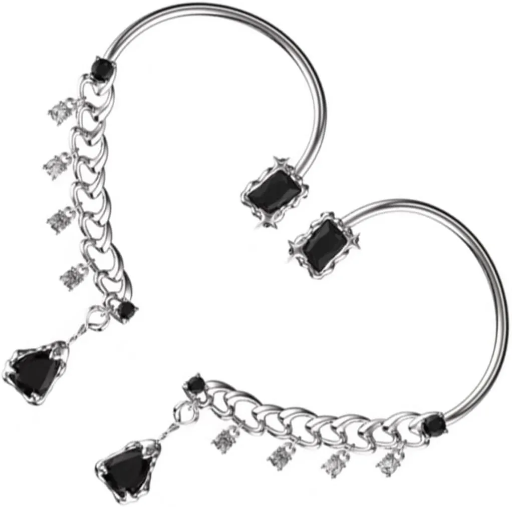 BESTYASH 2pcs Metal Ear Cuff Curve-fitted Non-piercing Cartilage Clip Earrings Ear Wrap Crawler Punk Cuff for Women Stylish Jewelry