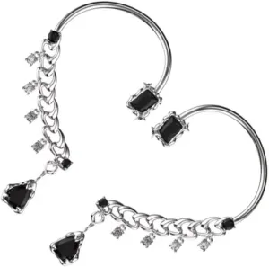 BESTYASH 2pcs Metal Ear Cuff Curve-fitted Non-piercing Cartilage Clip Earrings Ear Wrap Crawler Punk Cuff for Women Stylish Jewelry