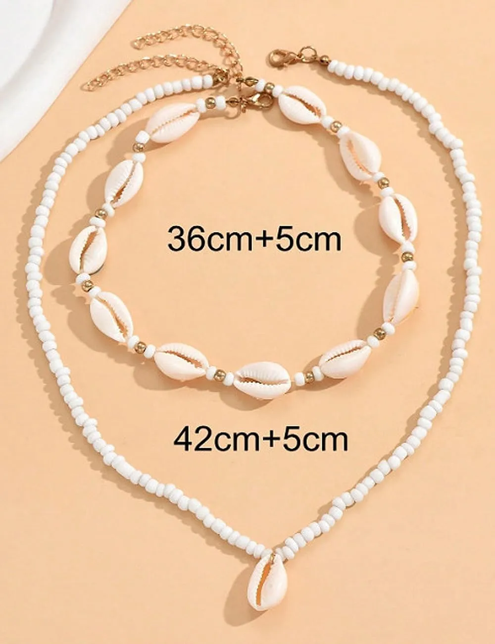 Bethynas Layered Seashell Pendant Choker Necklace Boho Conch Rainbow Bead Surfer Neck Chain Summer Beach Hawaiian Cowrie Rope Neck Jewelry for Women