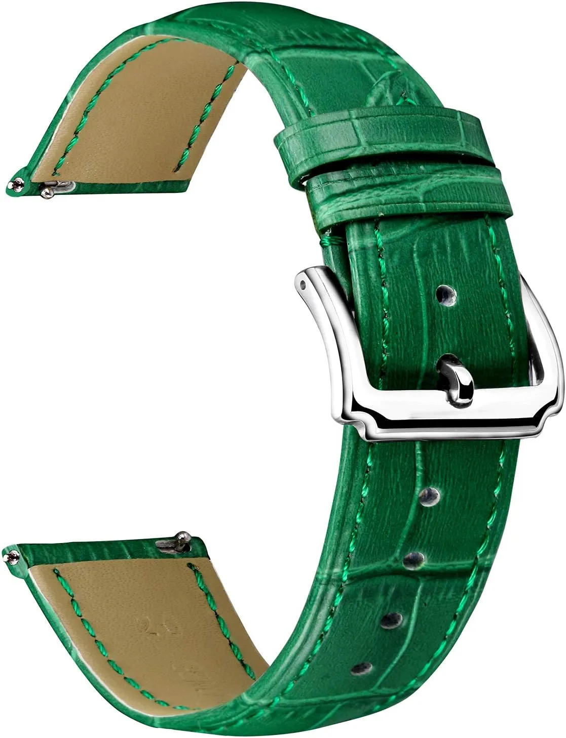 BINLUN Genuine Leather Watch Bands Women Men Quick Release Leather Watch Straps Replacement with 12 Colors Option (10mm, 12mm, 14mm, 15mm, 16mm, 17mm, 18mm, 19mm, 20mm, 21mm, 22mm, 23mm)